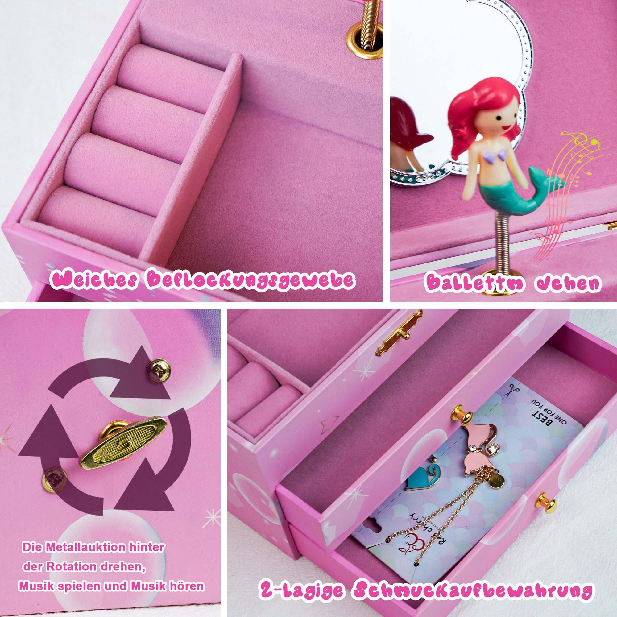 AdelDream Schmuckkasten Musik-Aufbewahrungsbox – Bild 4 von 5