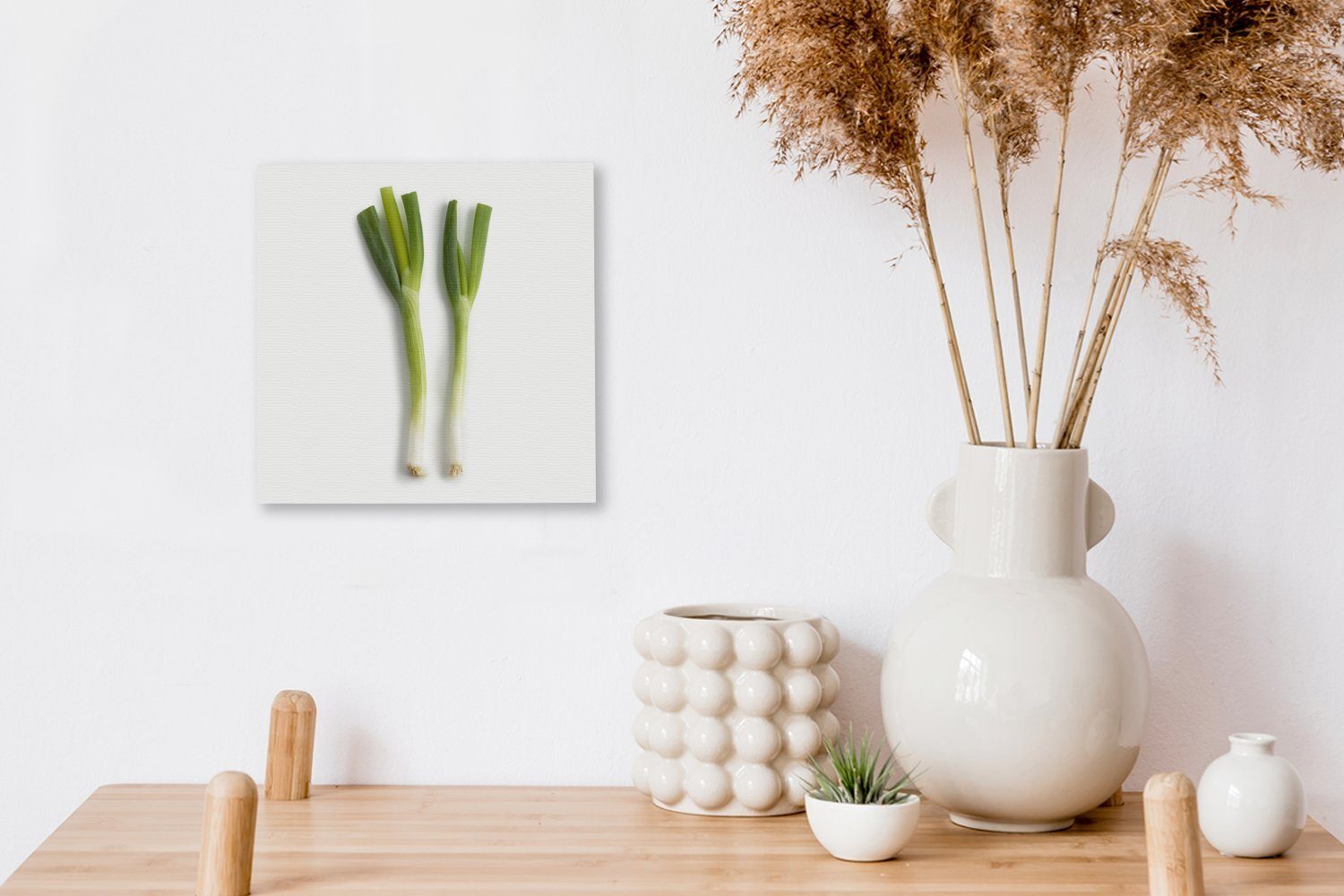 Bilder für OneMillionCanvasses® vor (1 einem weißen Hintergrund, Zwei St), Frühlingszwiebeln Wohnzimmer Leinwandbild Schlafzimmer Leinwand