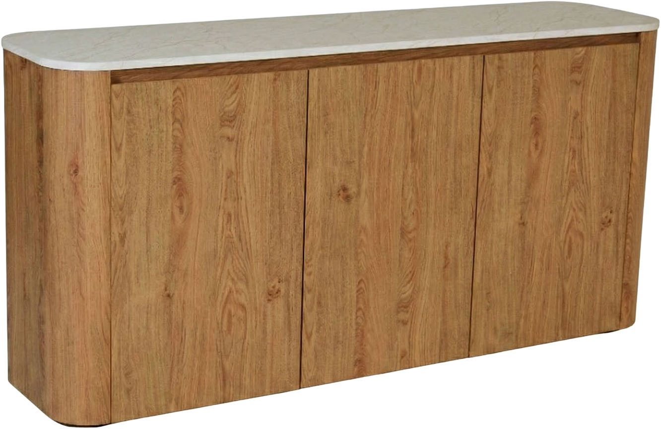 Jahnke Sideboard TRESOR SB 150, Sideboard, Marmor Look, grifflose Optik, 3 Türen, Breite:150 cm