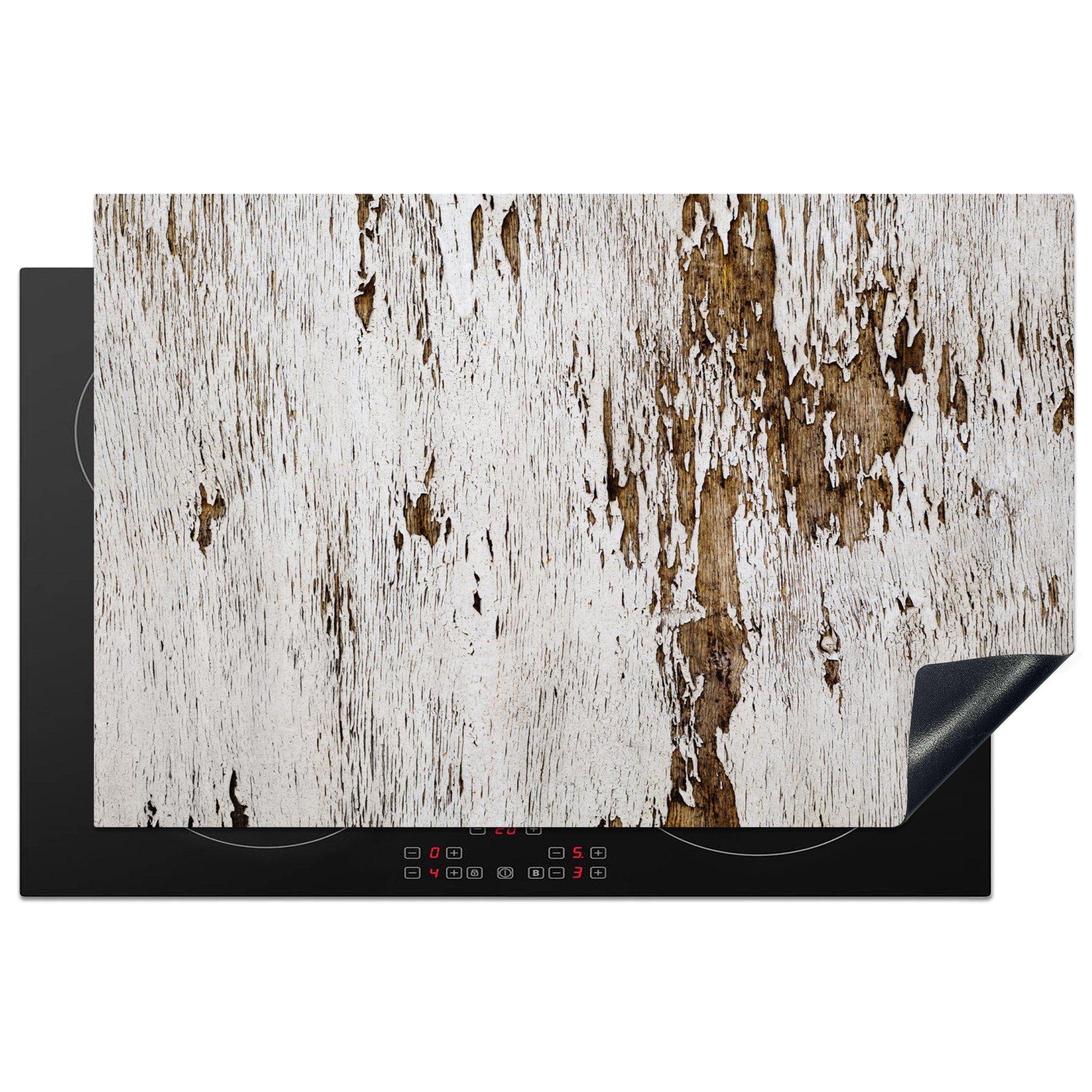 MuchoWow Herdblende-/Abdeckplatte Holz - Rustikal - Baum, Vinyl, (1 tlg), 81x52 cm, Induktionskochfeld Schutz für die küche, Ceranfeldabdeckung