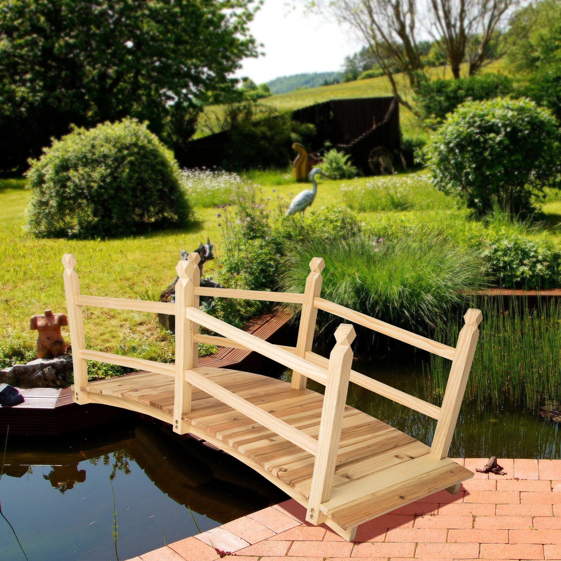 tectake Zierbrücke Gartenbrücke, aus Holz günstig online kaufen