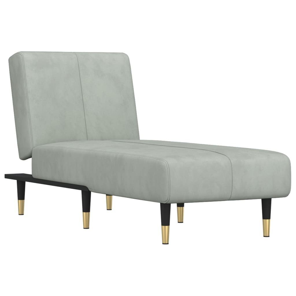 vidaXL Chaiselongue Chaiselongue Hellgrau Samt, 1 Teile