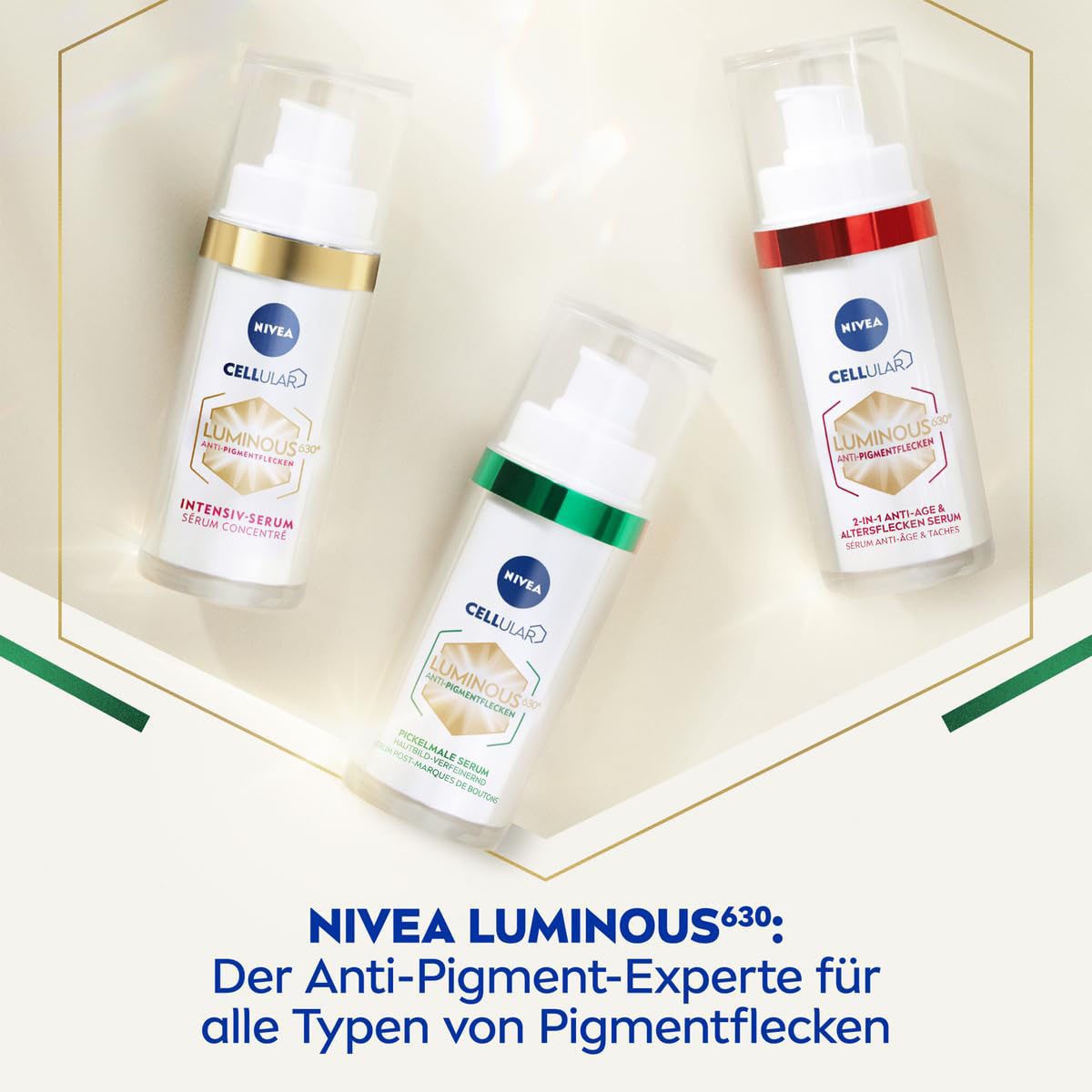 Nivea Gesichtsserum LUMINOUS630 ANTI-PIGMENTFLECKEN PICKELMALE SERUM, Für die Bedürfnisse von Mischaut und zu Unreiheiten neigender Haut.