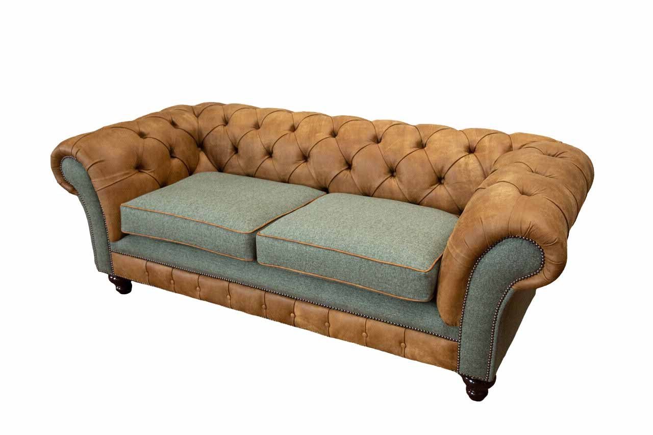 Sofa Sofas Chesterfield-Sofa, Chesterfield Wohnzimmer Klassisch JVmoebel Dreisitzer Design