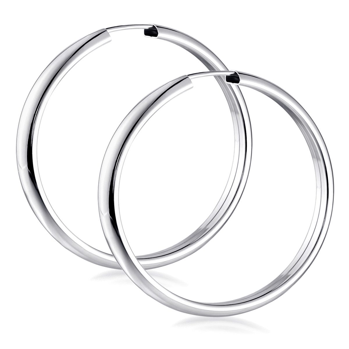Materia Paar Creolen Damen breit Ø40mm SO-131, aus 925 Sterling Silber