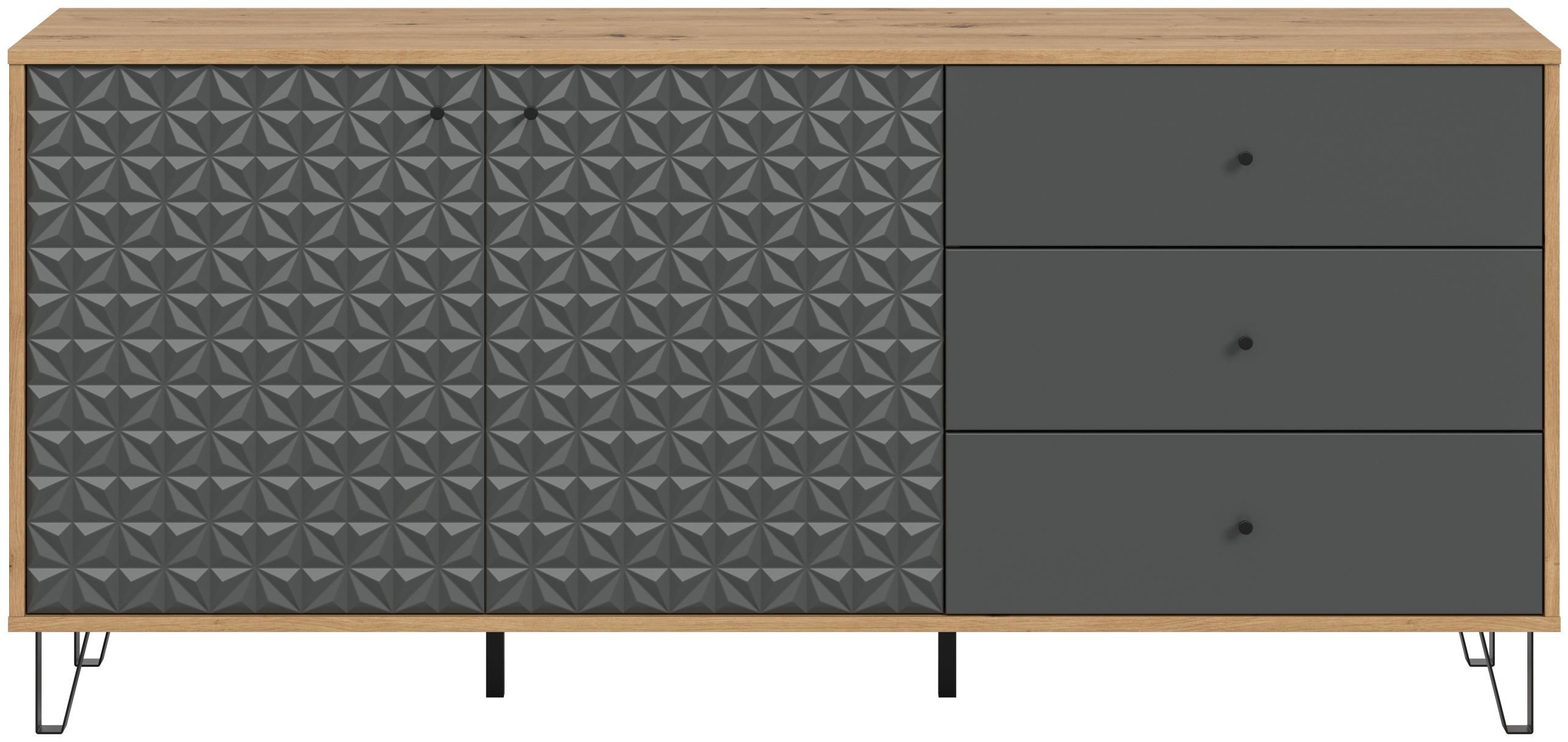 xonox.home Sideboard, in Artisan Oak Nachbildung / anthrazit matt B/H/T: 170 x 76 x 40 cm