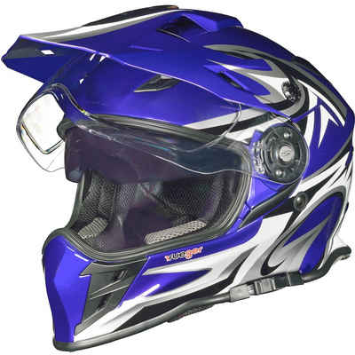 rueger-helmets Motorradhelm RX-967 Crosshelm Integralhelm Quad Cross Enduro Motocross Offroad Helm PinlockRX-967 Blue V-RCK M