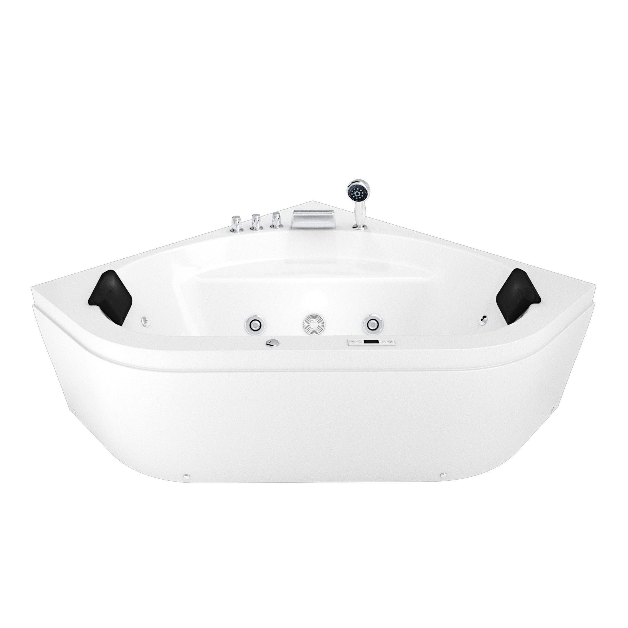 AcquaVapore Whirlpool-Badewanne Whirlpool Pool Badewanne Eckwanne W20H-TH 140x140cm, (1-tlg), mit Ablaufgarnitur