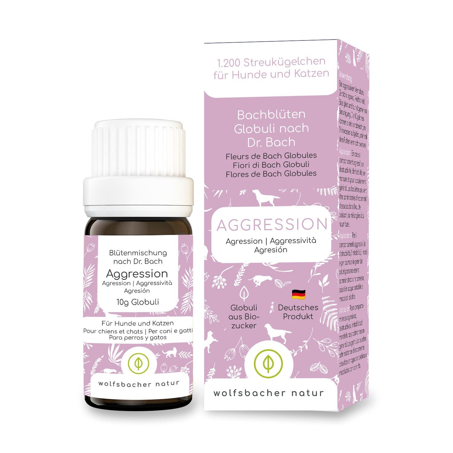 Wolfsbacher Natur Bachblüten Globuli - Aggression - Für Hunde und Katzen, für: Hund, Katze