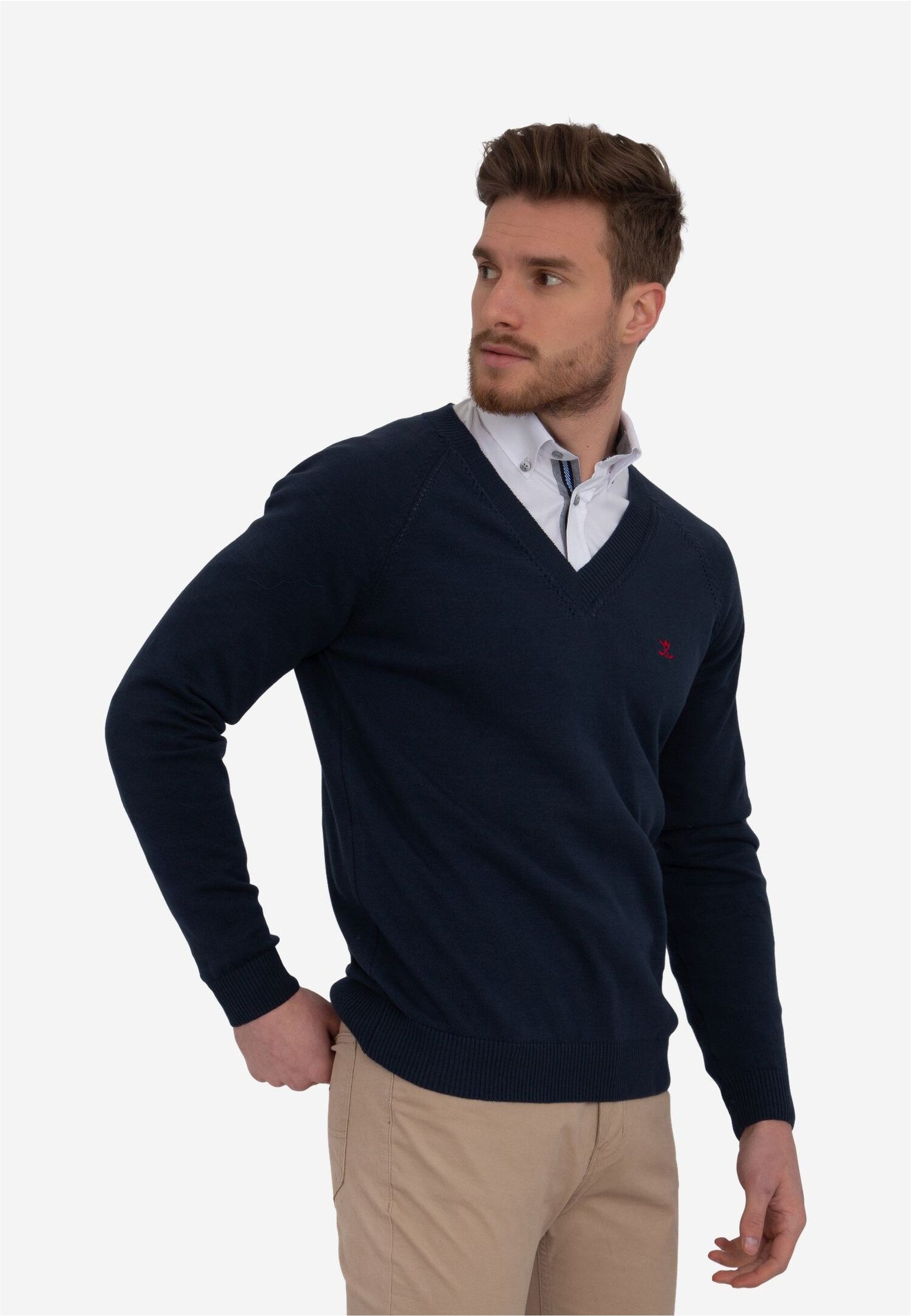 SIR RAYMOND TAILOR Strickpullover Svend mit angesagtem V-Kragen