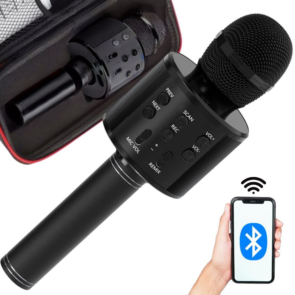 VERK GROUP Mikrofon Kabelloser Bluetooth-Mikrofon Karaoke-Lautsprecher Farbe Schwarz (1-tlg)