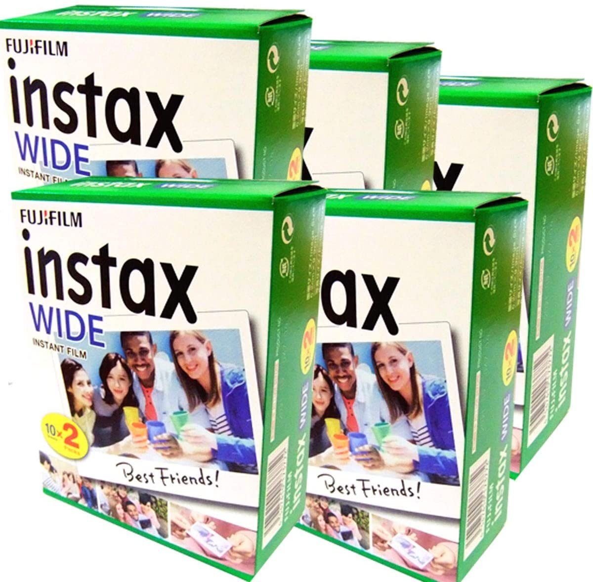 FUJIFILM 5x Fuji Instax Wide Film Doppelpack für Sofortbildkamera