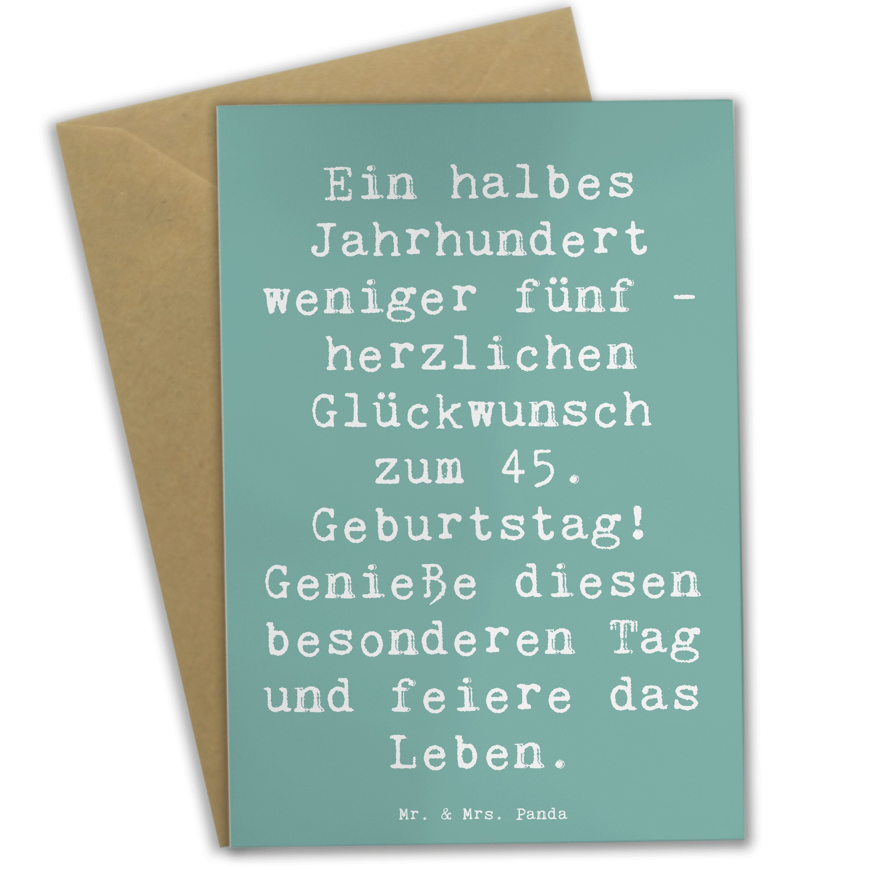 Grußkarte Spruch 45. Geburtstag Feier - Meeresbrise - Geschenk, halbes Jahrhund