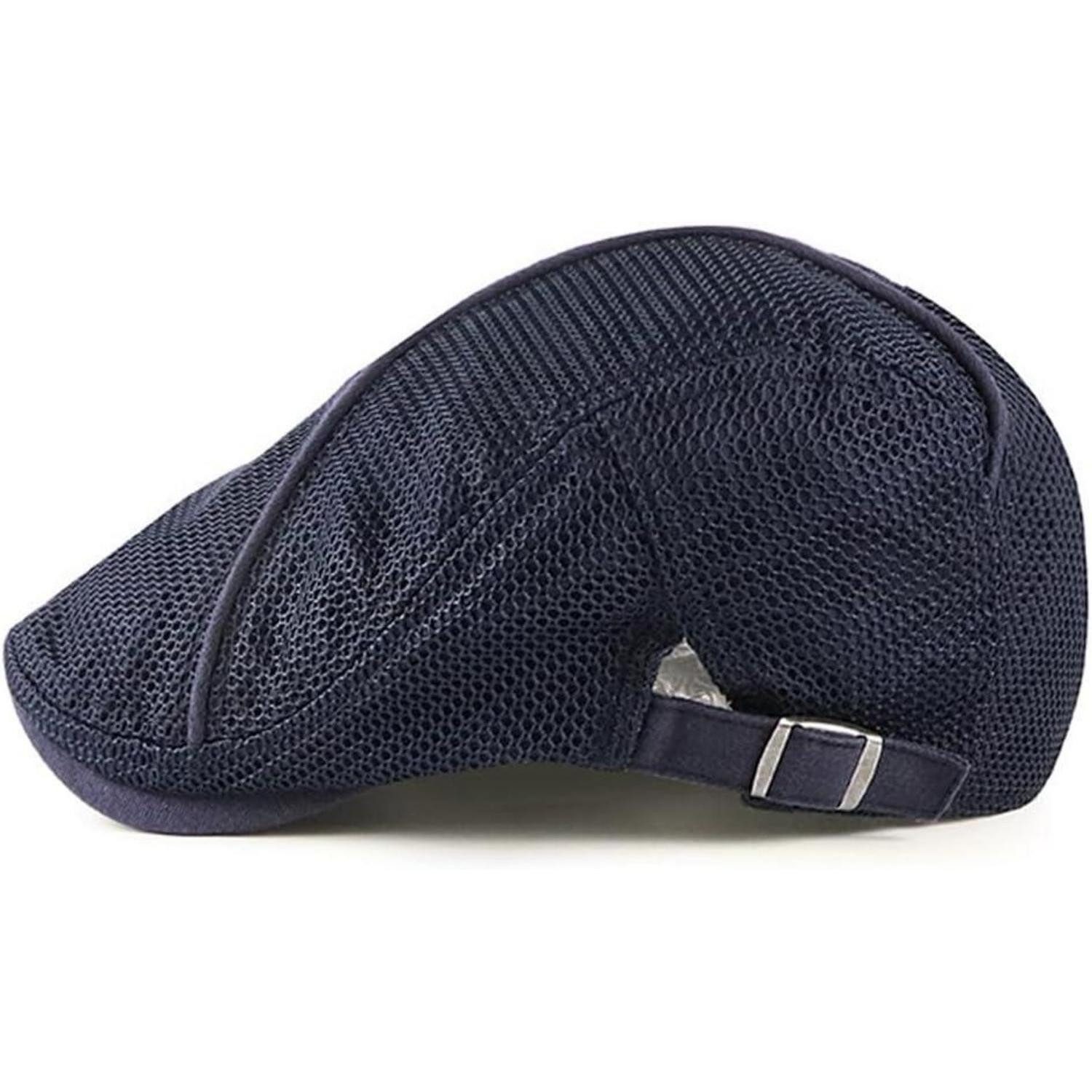 LuxusKollektion Schiebermütze Baskenmütze Herren Mesh Barett Schiebermütze Einheitsgröße 1 Blau