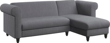 Dorel Home Ecksofa Felix II, L-Form, Schlafsofa 241cm (Liegefl. 108/195 cm), verstellb. Rückenlehne, Recamiere wechselbar, Cord