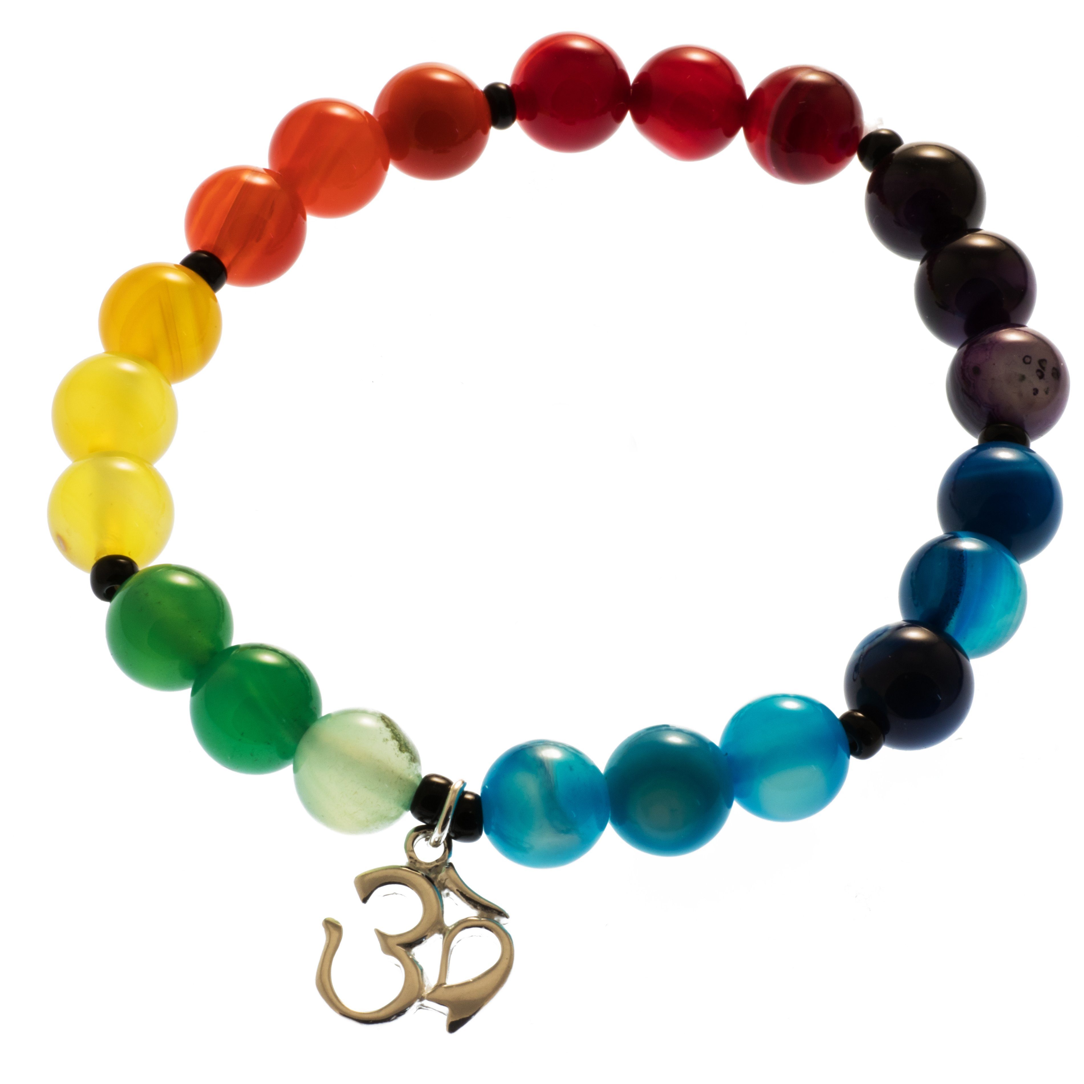 Armband Chakra Armband mit Om Achat Steine