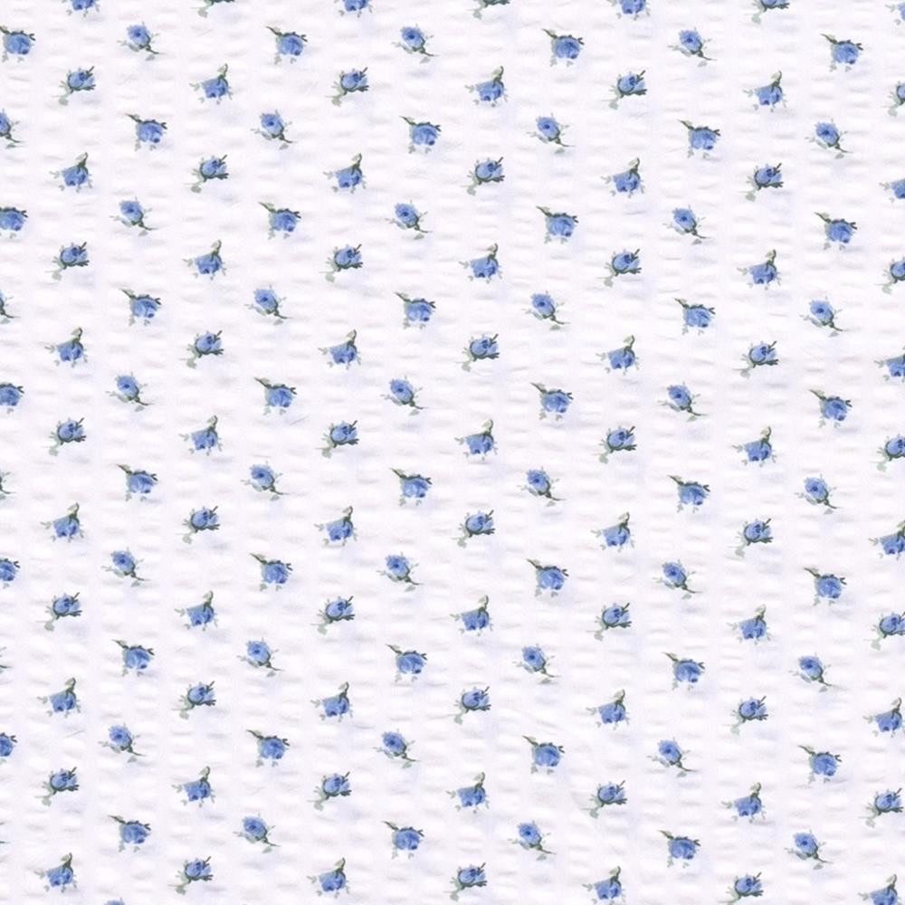 Carpe Sonno Bettwäsche Seersucker 135 x 200 155 x 220 Blumen Bettwäsche Sommer 100% Baumwolle, Seersucker, 2 teilig, Blumen Bettbezug mit Reißverschluss & OEKO-TEX Blau Weiß 135x200