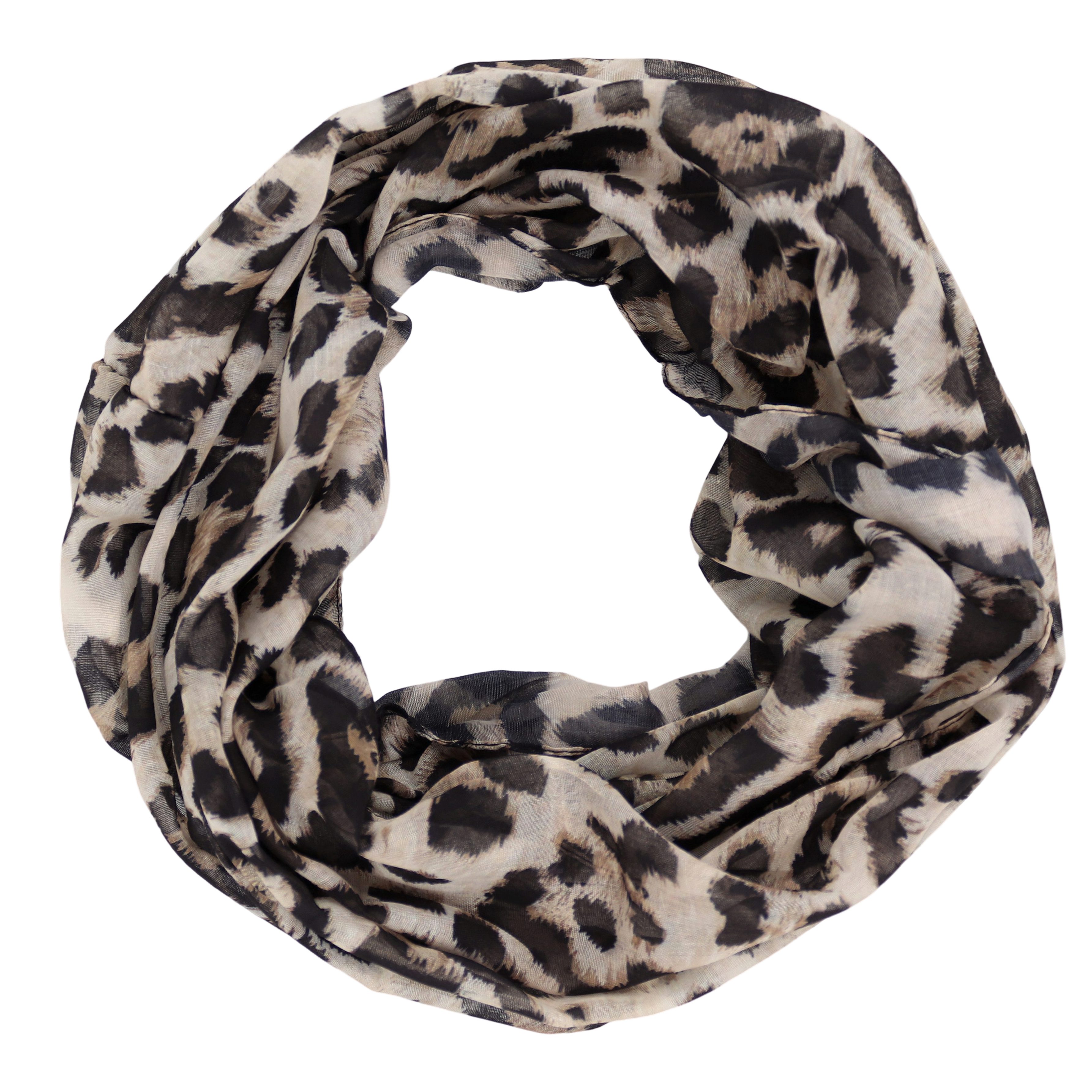 Loop Damen Schal mit Leo-Muster Weich aus 100% Viskose