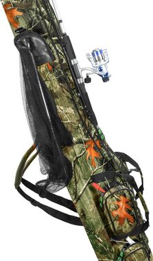 normani Angelrutentasche Rutentasche 1,25 m RodBox Triple, Rutenfutteral für 6 Ruten Rutenkoffer mit Keschertasche 4 Außentaschen