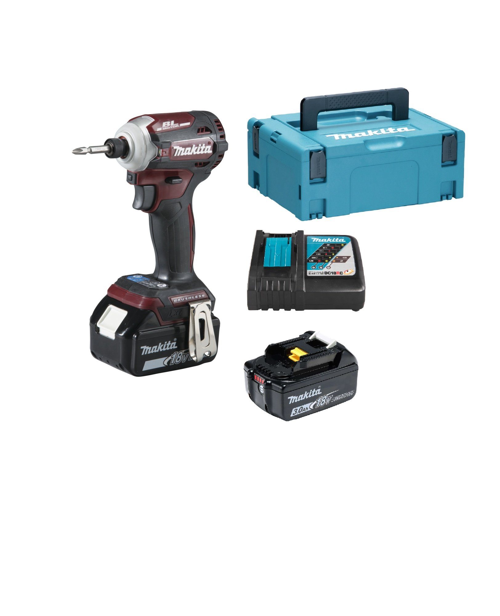 Makita AkkuSchlagschrauber DTD171FJAR, 3600 U/min, 180 Nm, (KomplettSet, inkl. 2 Akkus