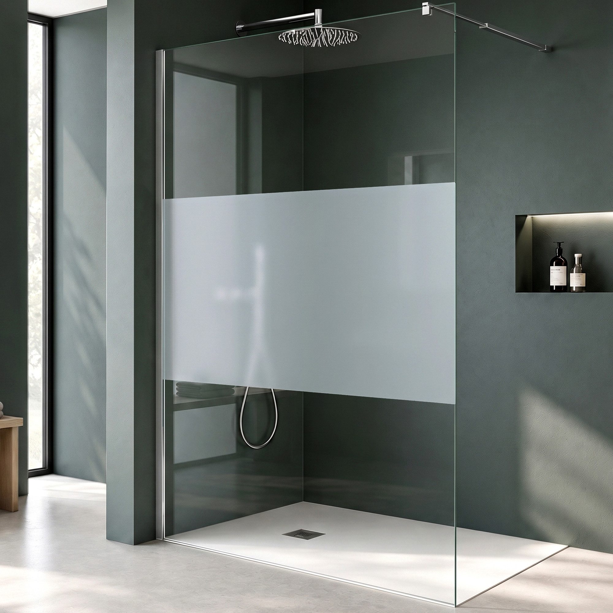 Mai & Mai Duschwand Duschabtrennung für Dusche Walk in Duschkabine 10mm ESG NANO