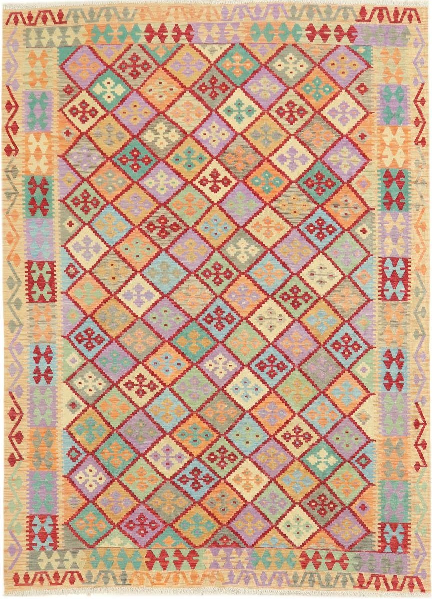 Kelim Trading, mm Höhe: Handgewebter Afghan 208x284 Heritage Orientteppich Orientteppich, 3 Moderner Nain rechteckig,