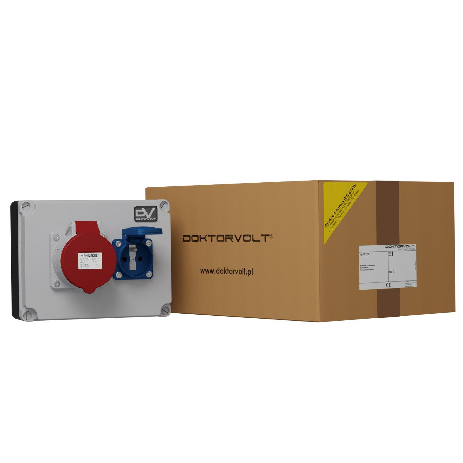 Doktorvolt Wanddose WDD Stromverteiler 1x32A 1x230V franz/belg System Doktorvolt® Steckdosenverteiler