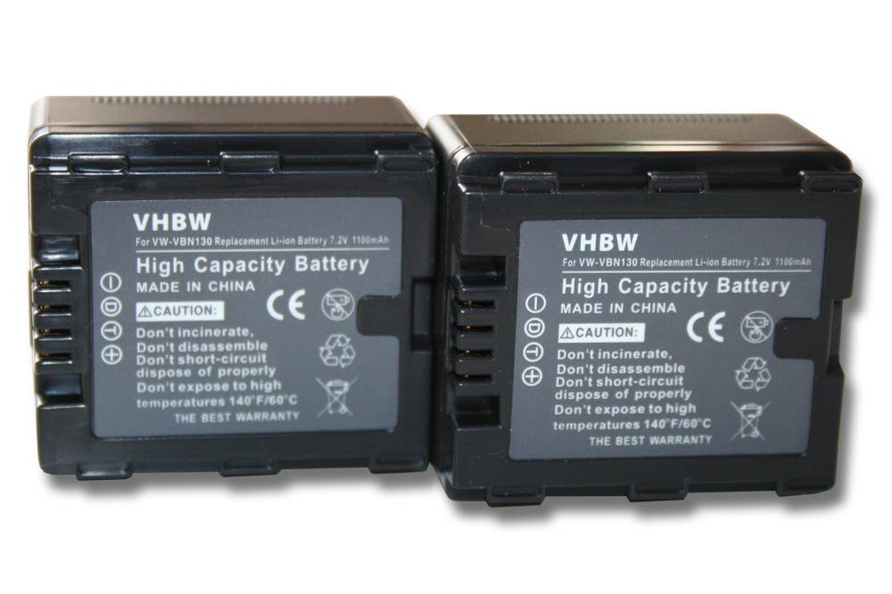 vhbw Kamera-Akku passend für Kompatibel mit Panasonic HDC-SD909, HDC-TM900, HDC-SD900 Kamera / Camcorder Digital (1100mAh, 7,2V, Li-Ion) 1100 mAh