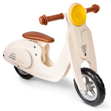 New Classic Toys® Lauflernhilfe Laufroller aus Holz Kinder Rutscher Creme Laufrad Holzrad Holzroller
