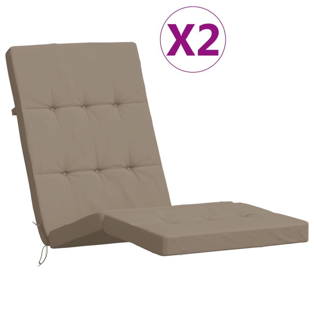 vidaXL Sitzauflage Liegestuhl-Auflagen 2 Stk. Taupe günstig online kaufen