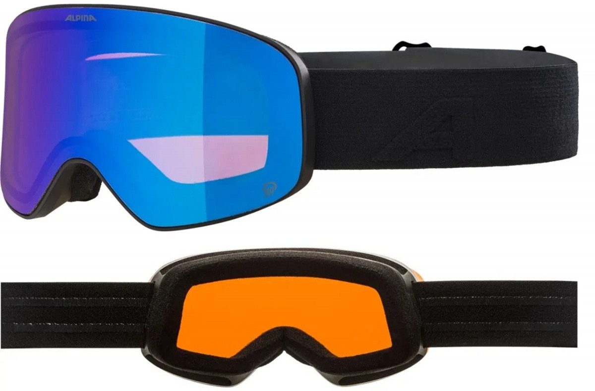 Alpina Skibrille Alpina Ladis QM Snowboardbrille Skibrille Quattroflex Black Matt A7297