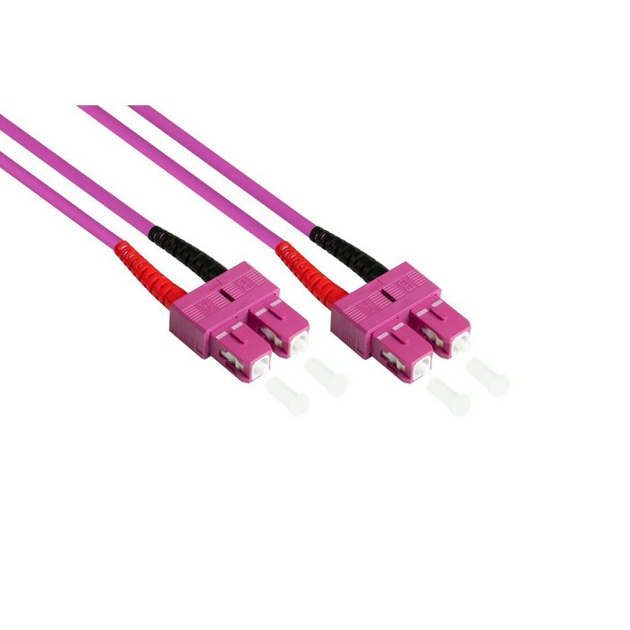 Kabelmeister Patchkabel LWL Duplex OM4 (Multimode 50/125) SC/SC LSZH austauschbare Polarität 2m LAN-Kabel