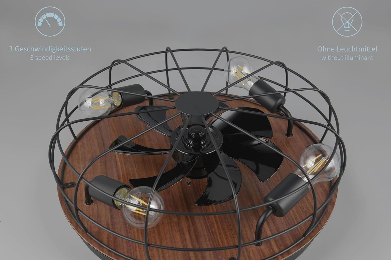 lightling Deckenleuchte Trutti, Ventilator, 3 Stufen, Fernbedienung, Timer, günstig online kaufen