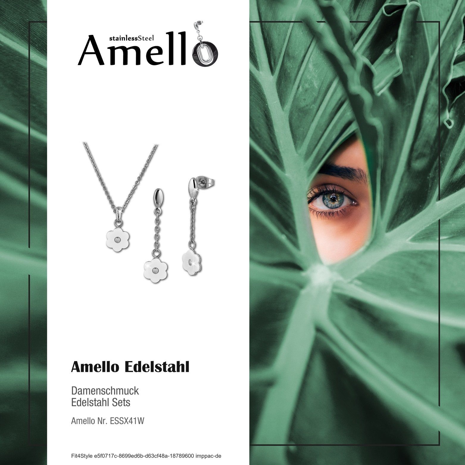 Amello Schmuckset Amello Edelstahlschmuckset Keramik (2-tlg., Schmucksets), Damen Schmucksets, Edelstahl (Stainless Steel), Farbe: silberfarben, w