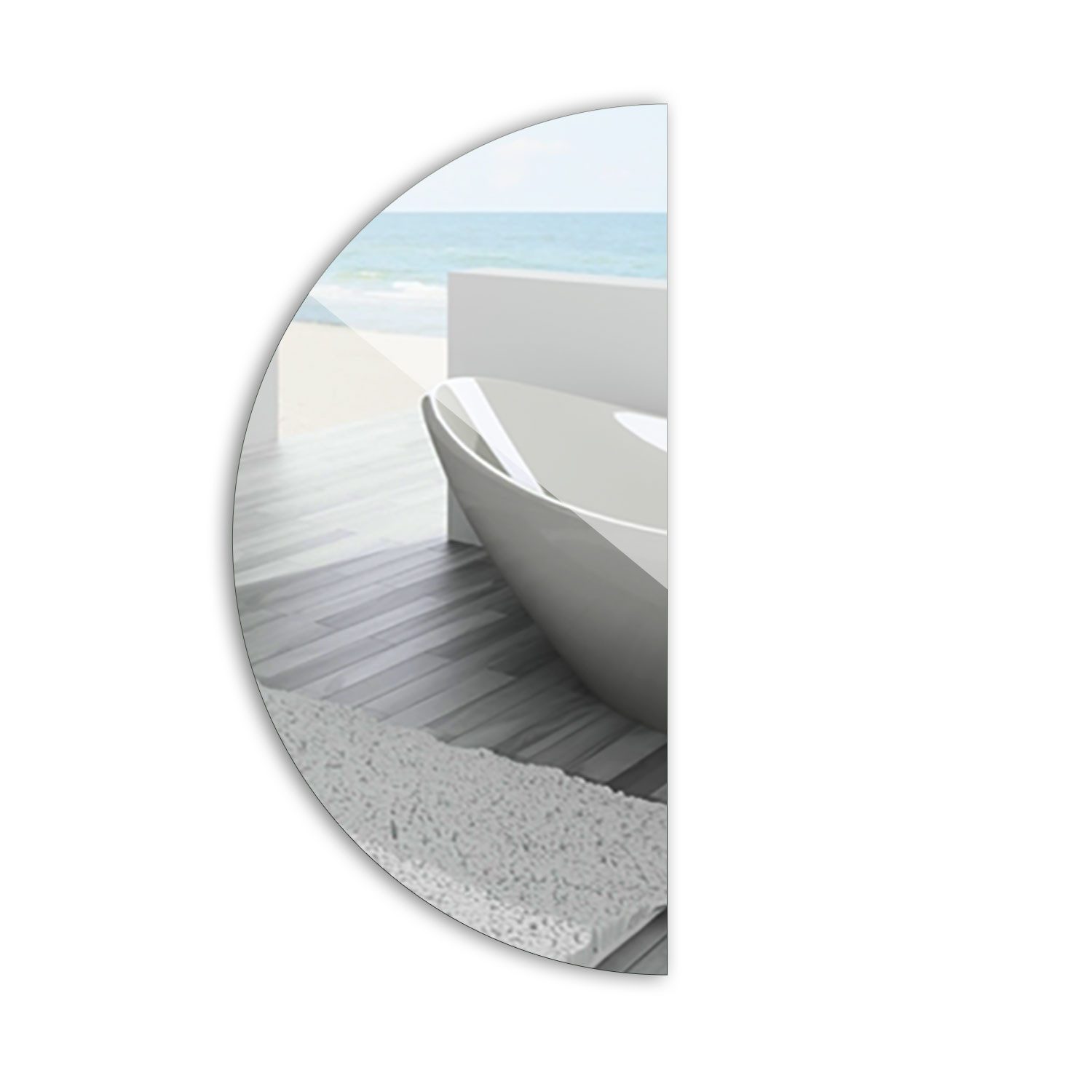 duschspa Dekospiegel Halbrund Wandspiegel Badspiegel Rund Spiegel Badezimme günstig online kaufen