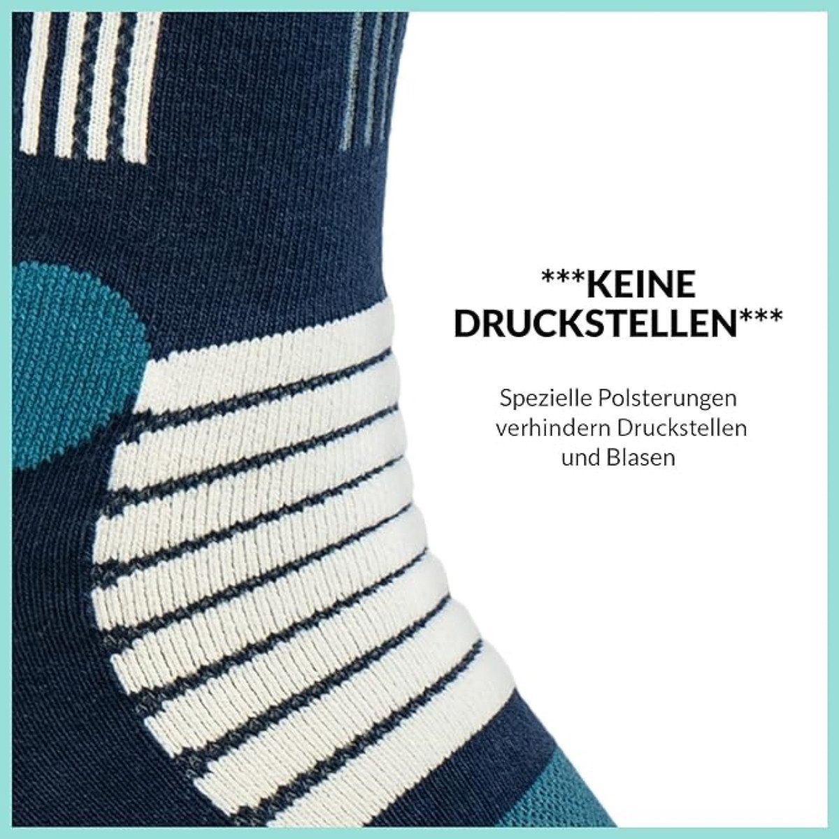 FOOTNOTE Wandersocken Hobbes/39-42/blau (3-Paar) ergonomische Spezialzonen, hoher Tragekomfort, perfekter Wegbegleiter
