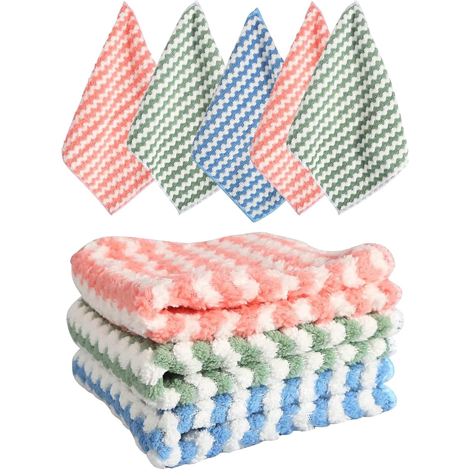 wohnTRAUM24 10 Pcs Mikrofaser Reinigungstücher Ultra Saugfähig Putzlappen Anti-Öl Reinigungstuch (Mikrofaser, 23x23 cm, Geschirrtücher Allzwecktücher Fenstertücher Mikrofasertuch, 10-tlg., 23x23 cm, Allzwecktücher, Streifenfrei, Staubfrei Auto)