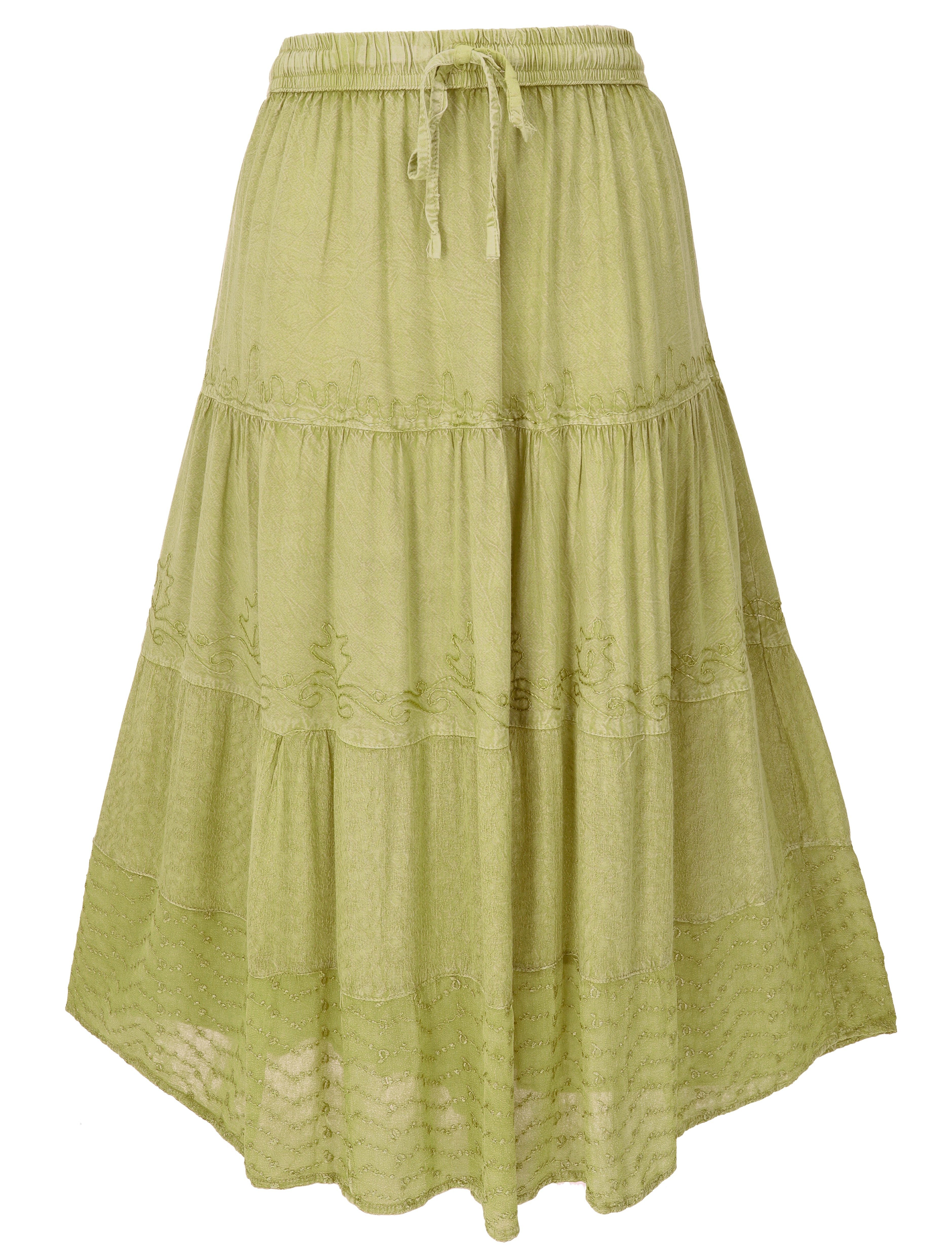 Guru-Shop Minirock Bestickter Boho Hippierock, indischer Maxirock,.. alternative Bekleidung