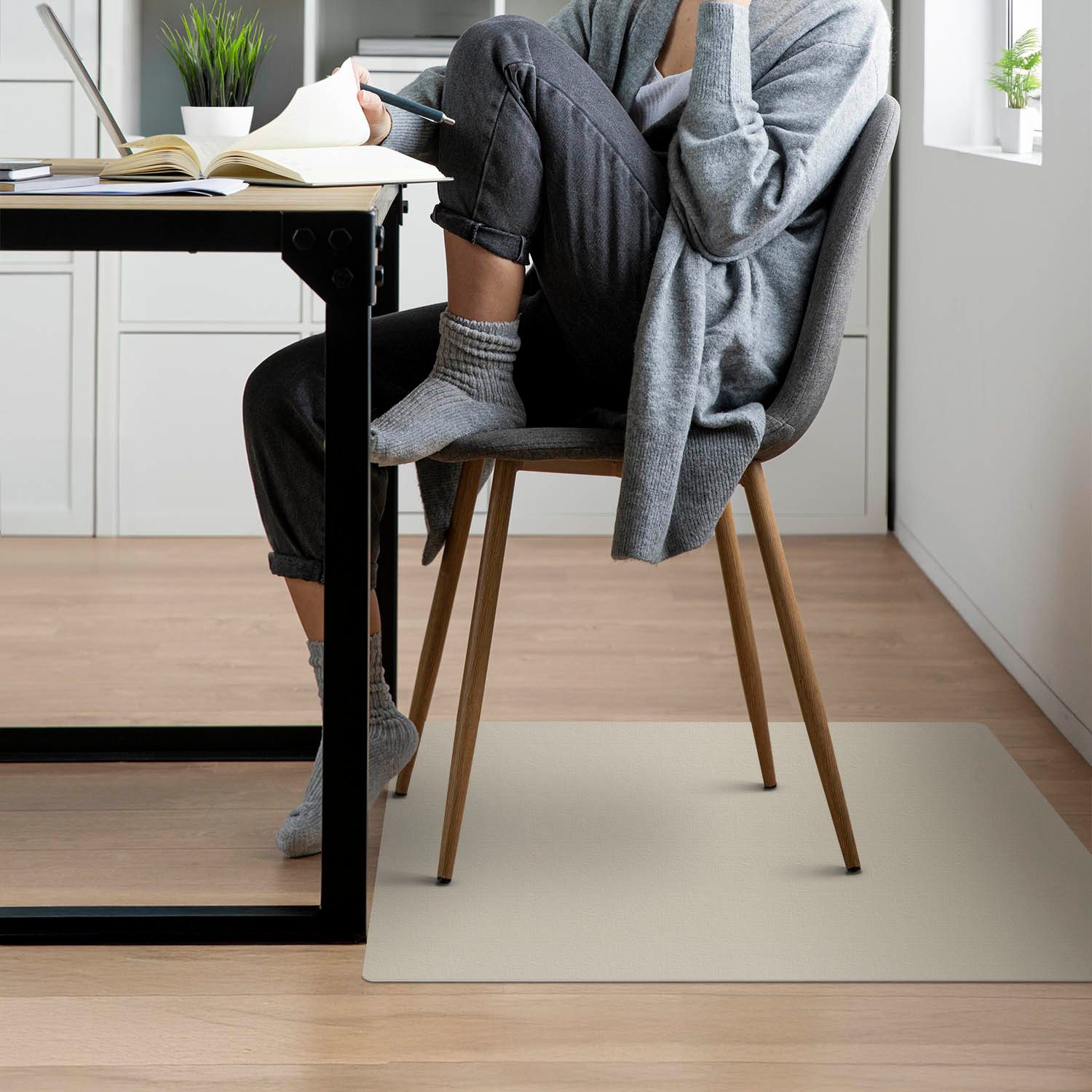 Tulup Bodenschutzmatte Bürostuhlunterlage Farbe Beige n Unterlage Schreibtischstuhl – Bild 3 von 5