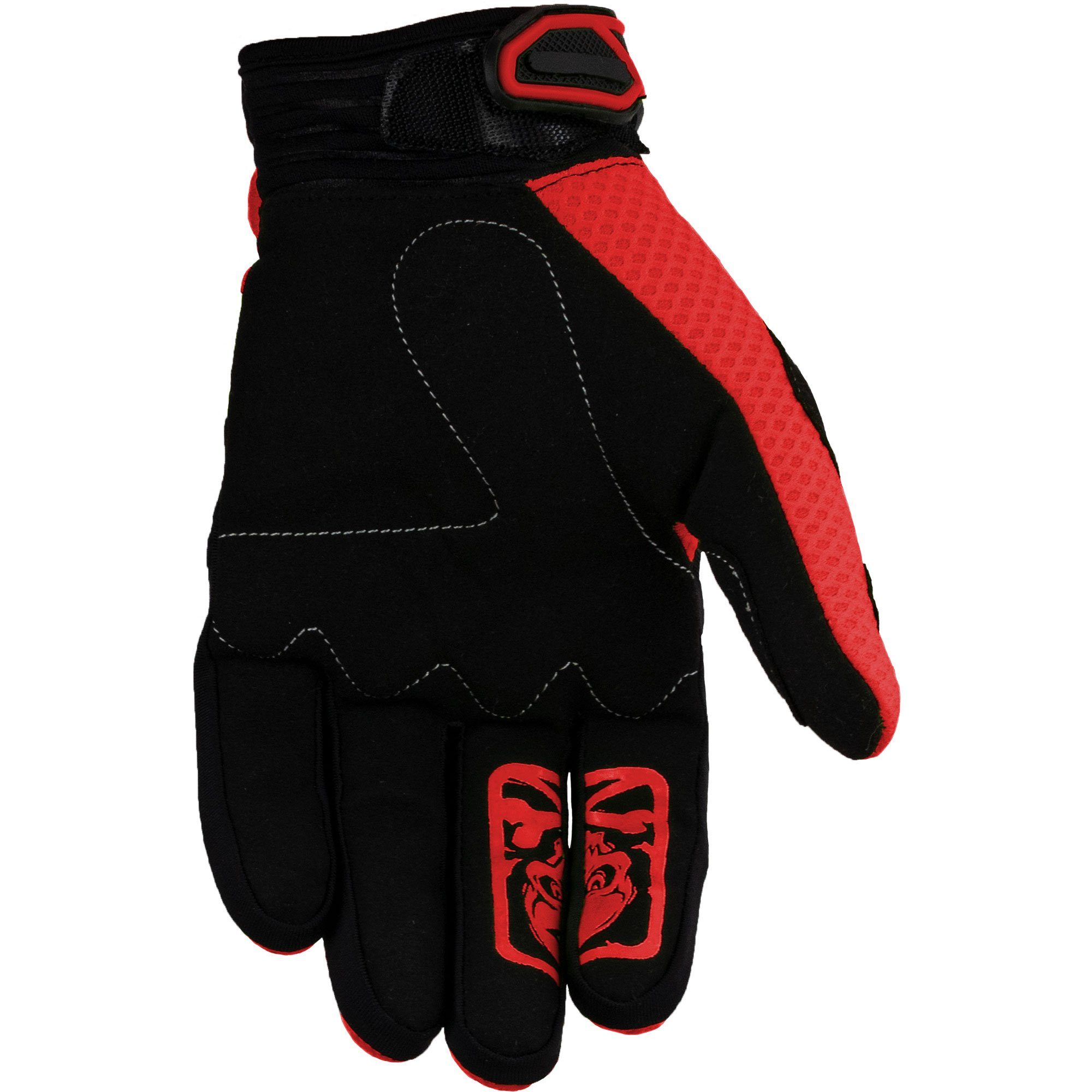 Motorradhandschuhe Faustschlag rot Weiteneinstellung