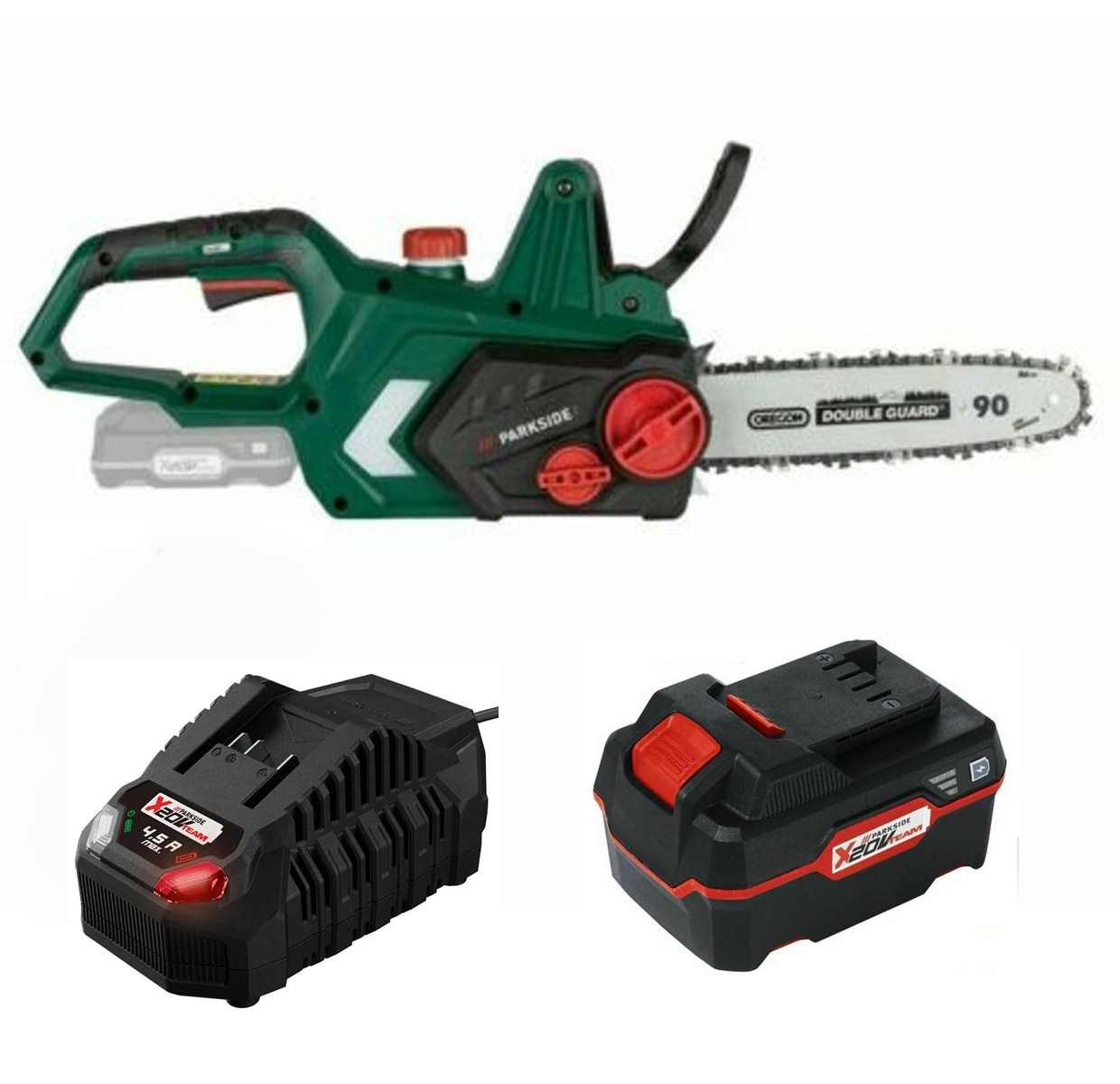 Parkside Akku-Kettensäge PARKSIDE Akku Kettensäge PKSA 20-Li mit Akku 4.0 Ah + Ladegerät 4.5 A