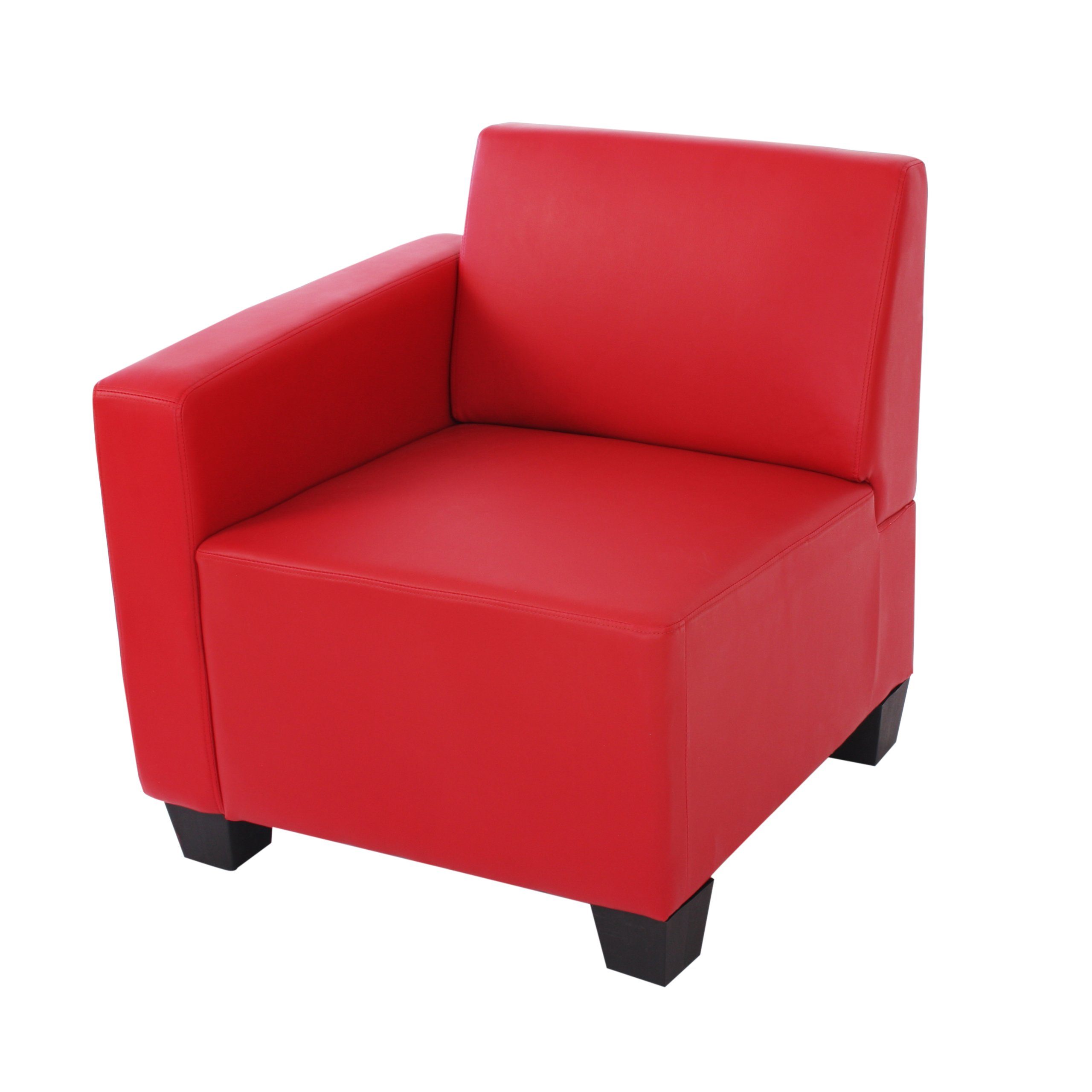 rot MCW Polsterung, weiteren mit 4-Sitzer | Moncalieri-4S, der Erweiterbar bequeme Elementen Lyon-Serie Set, rot