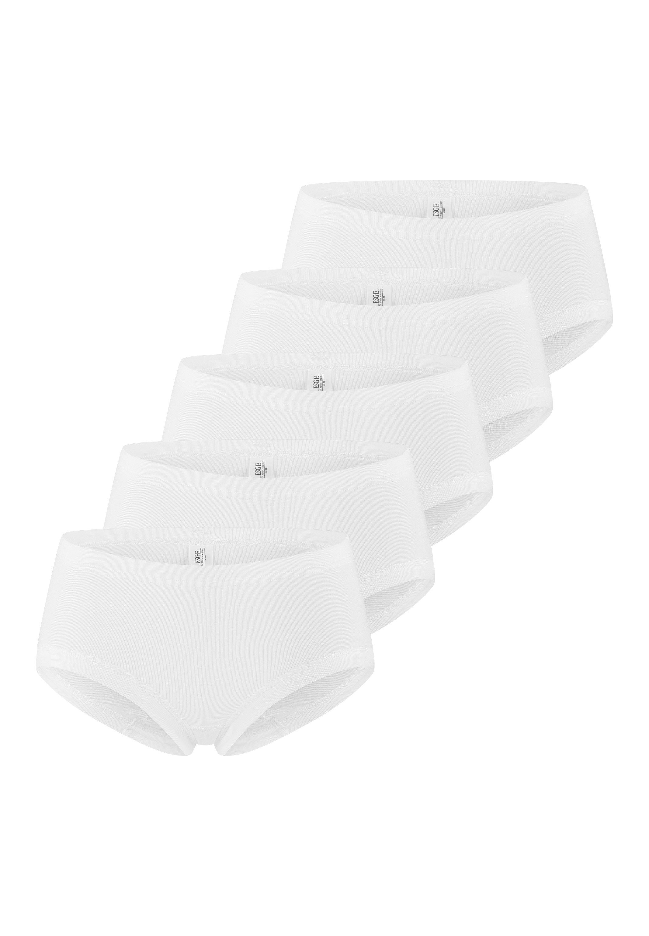ESGE - Die Wäsche-Macher Hüftslip 5er-Pack Basic - Feinripp (Spar-Set, 5-St) Hüftslip - Baumwolle - Slip in weicher Feinripp-Qualität aus Baumwolle