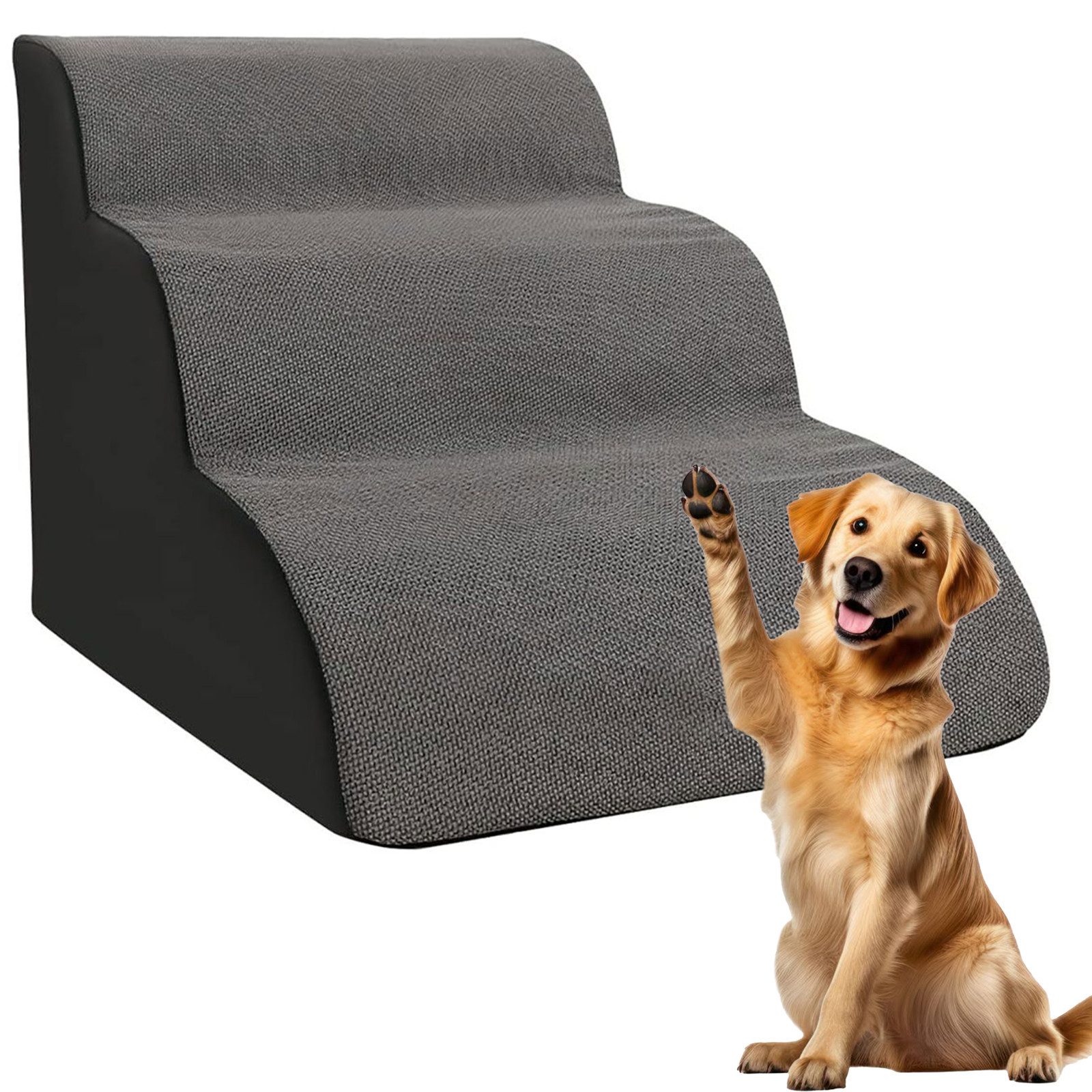 OKWISH Hunderampe 3-Stufig Hundetreppe Haustiertreppe Hunde günstig online kaufen