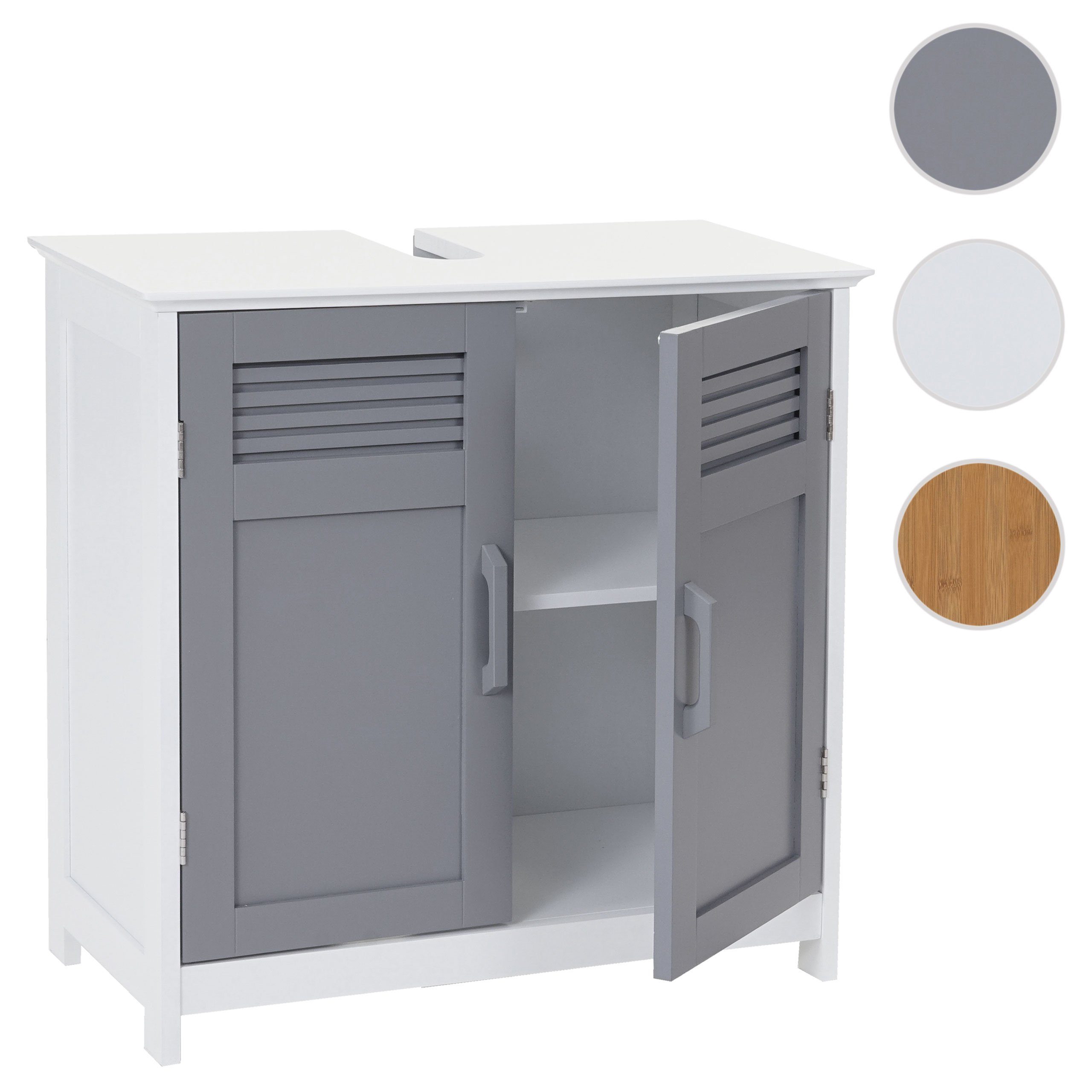 MCW Waschbeckenunterschrank MCW-A85-u Magnetischer Türverschluss, Aussparung enthalten