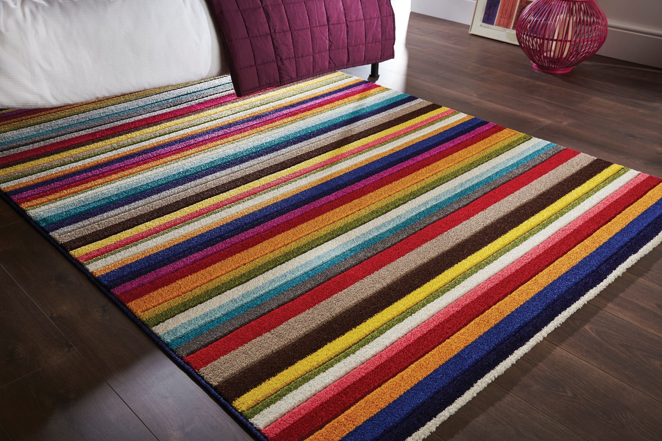 KADIMA DESIGN Teppich MEON JAY Teppich, Luxuriös, Streifenmuster, Pflegeleicht, Rechteckig, Höhe: 11 mm, Poldichte: 2350 g/qm,Küchenteppich,Kurzflor