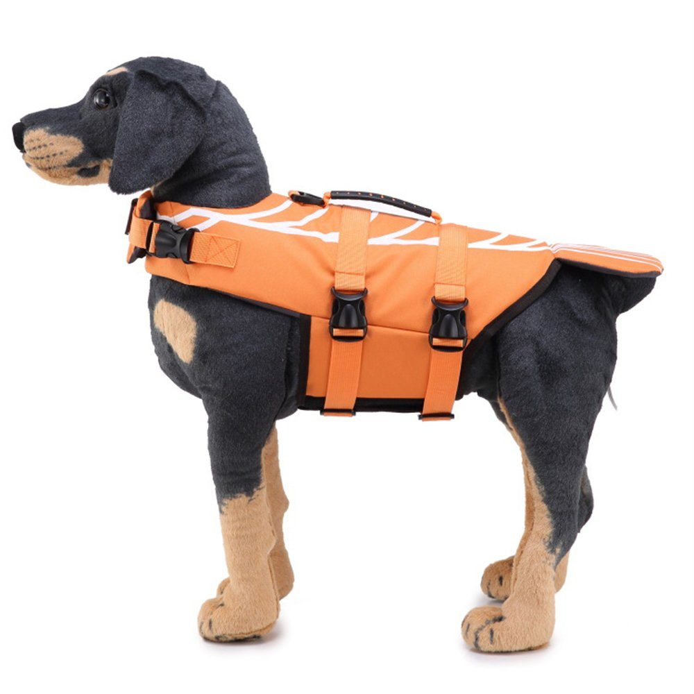 zggzerg Schwimmweste Hunde Schwimmweste mit Griff, verstellbare Größe mit starkem Auftrieb Orange