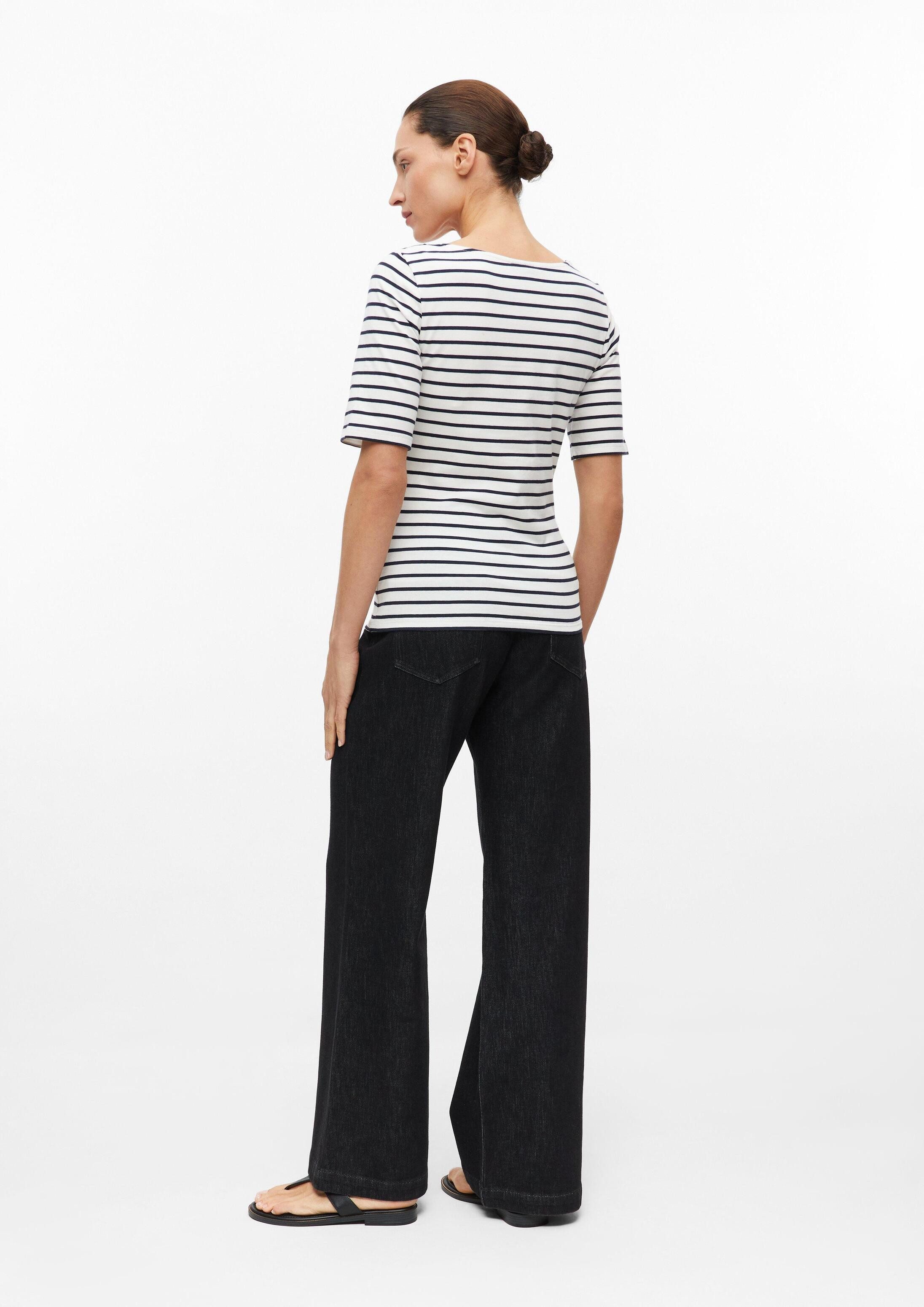 s.Oliver Kurzarmshirt T-Shirt Streifen-Shirt im Slim Fit mit Karree-Ausschnitt