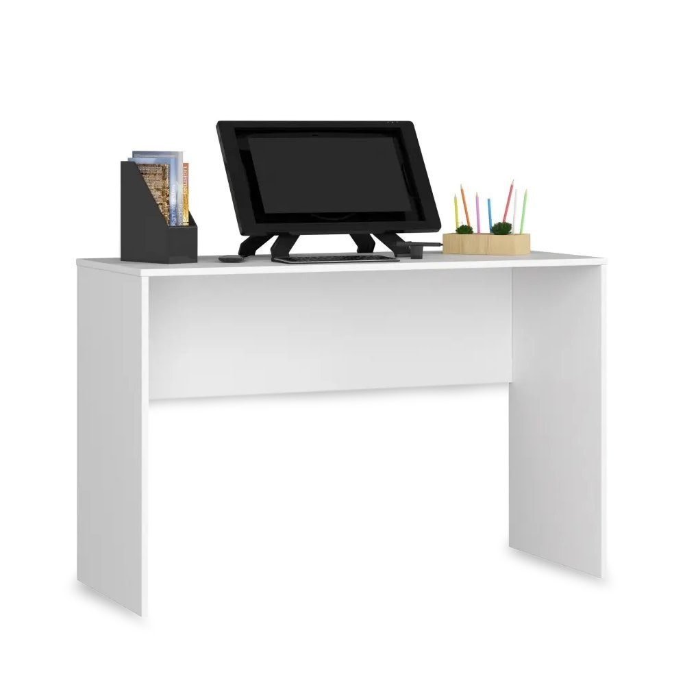 Weiß Schreibtisch Computertisch Roysson Home Arbeitstisch EROS: Freistehender 120x50x79cm