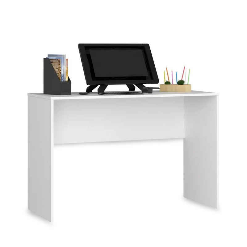 Roysson Home Computertisch Freistehender Schreibtisch 120x50x79cm Arbeitstisch EROS: Weiß (1 Schreibtisch)